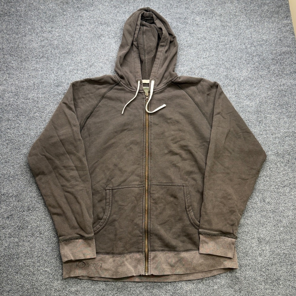 Old Navy Mens XL Full Zip Hoodie Faded Brown Raglan Sleeve Vintage Style 94105-J